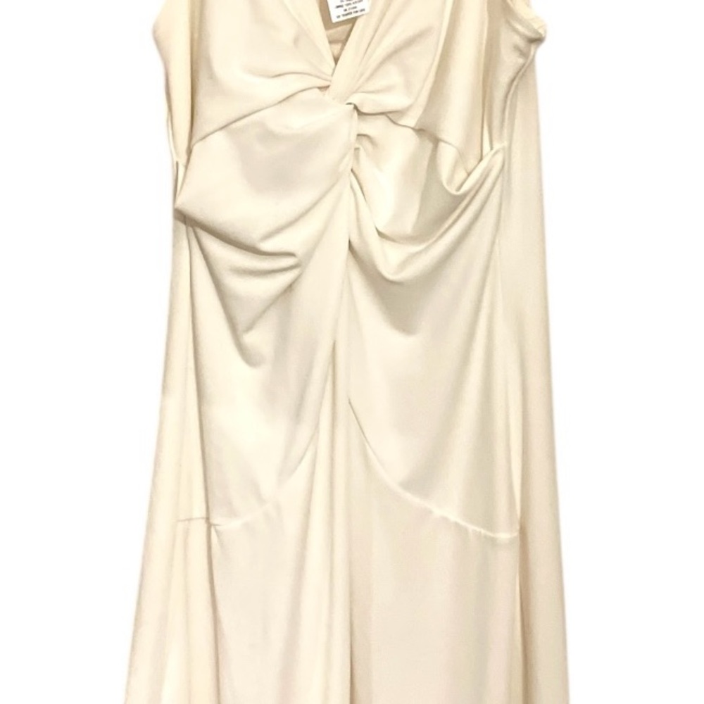 Elegant Cream Sleeveless Dress - Picture 4 of 11